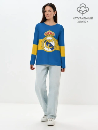 Лонгслив женский. Хлопок / Реал Мадрид