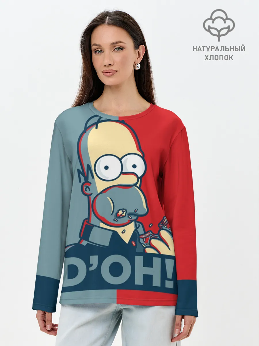 Лонгслив женский. Хлопок / Homer Simpson