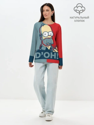Лонгслив женский. Хлопок / Homer Simpson