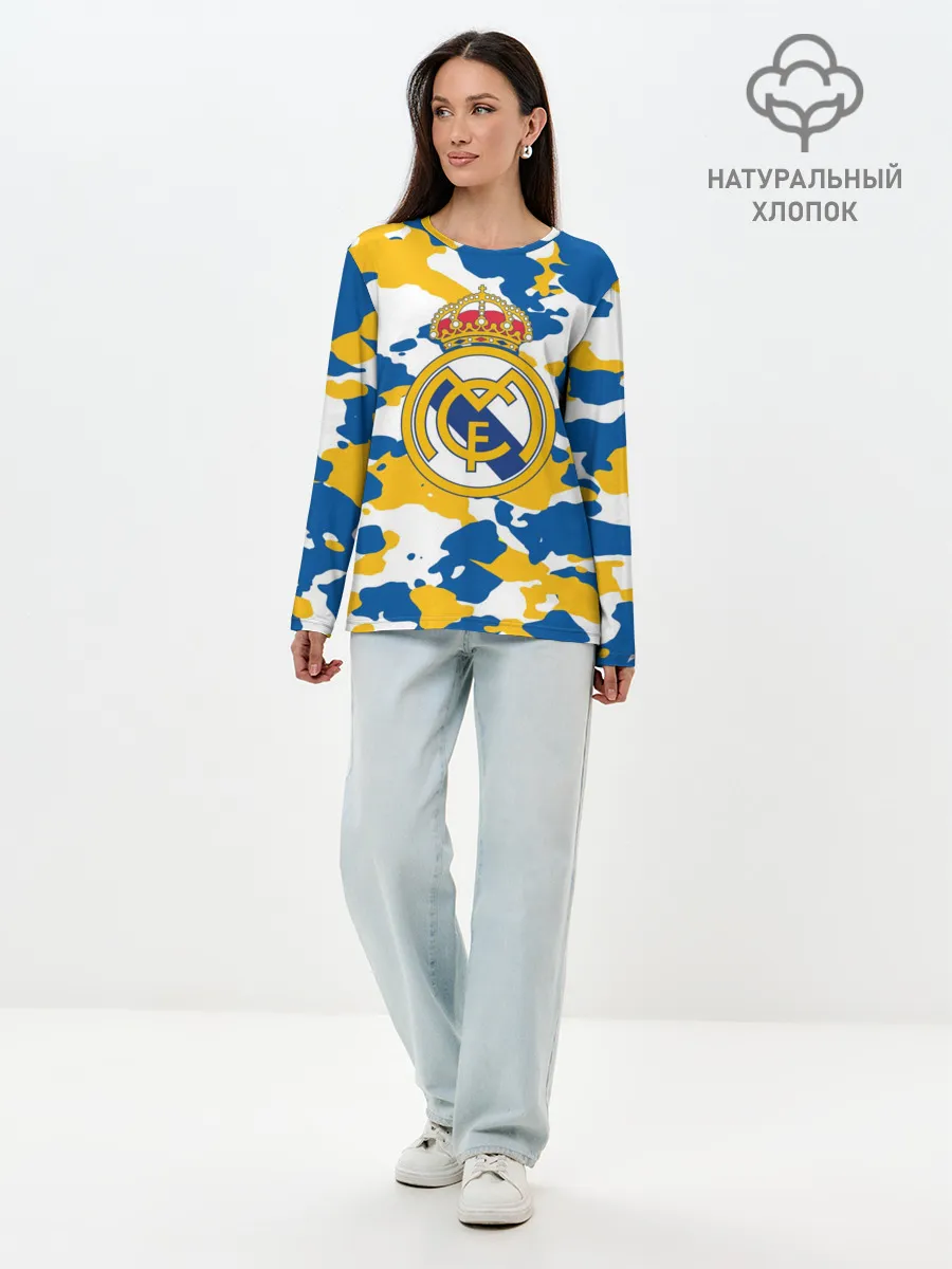 Лонгслив женский. Хлопок / Real Madrid
