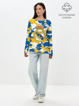 Лонгслив женский. Хлопок / Real Madrid