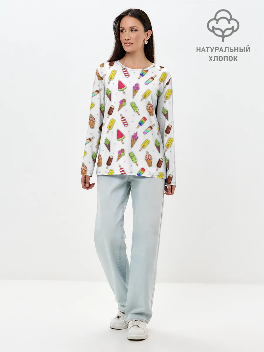 Лонгслив женский. Хлопок / Летний MIX