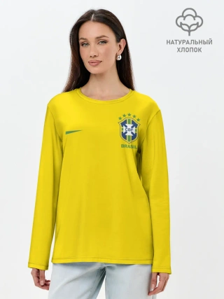 Лонгслив женский. Хлопок / Сборная Бразилии