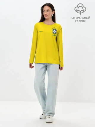 Лонгслив женский. Хлопок / Сборная Бразилии