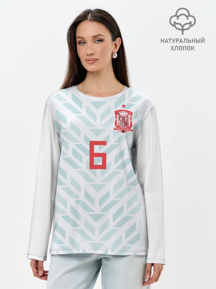 Лонгслив женский. Хлопок / Iniesta away WC 2018