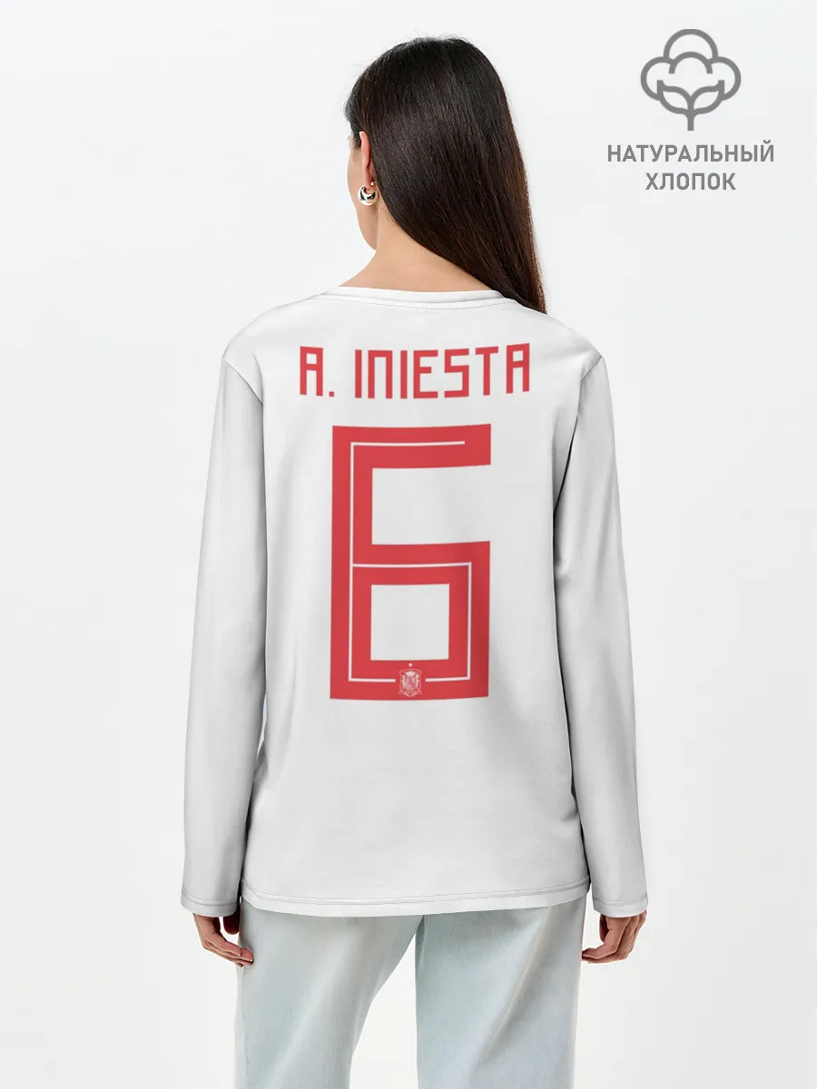 Лонгслив женский. Хлопок / Iniesta away WC 2018