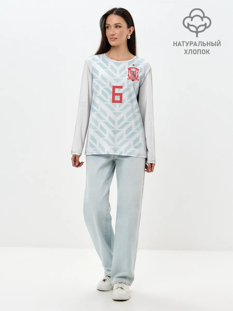 Лонгслив женский. Хлопок / Iniesta away WC 2018