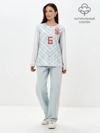 Лонгслив женский. Хлопок / Iniesta away WC 2018