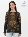 Лонгслив женский. Хлопок / Vintage Skull Art 2