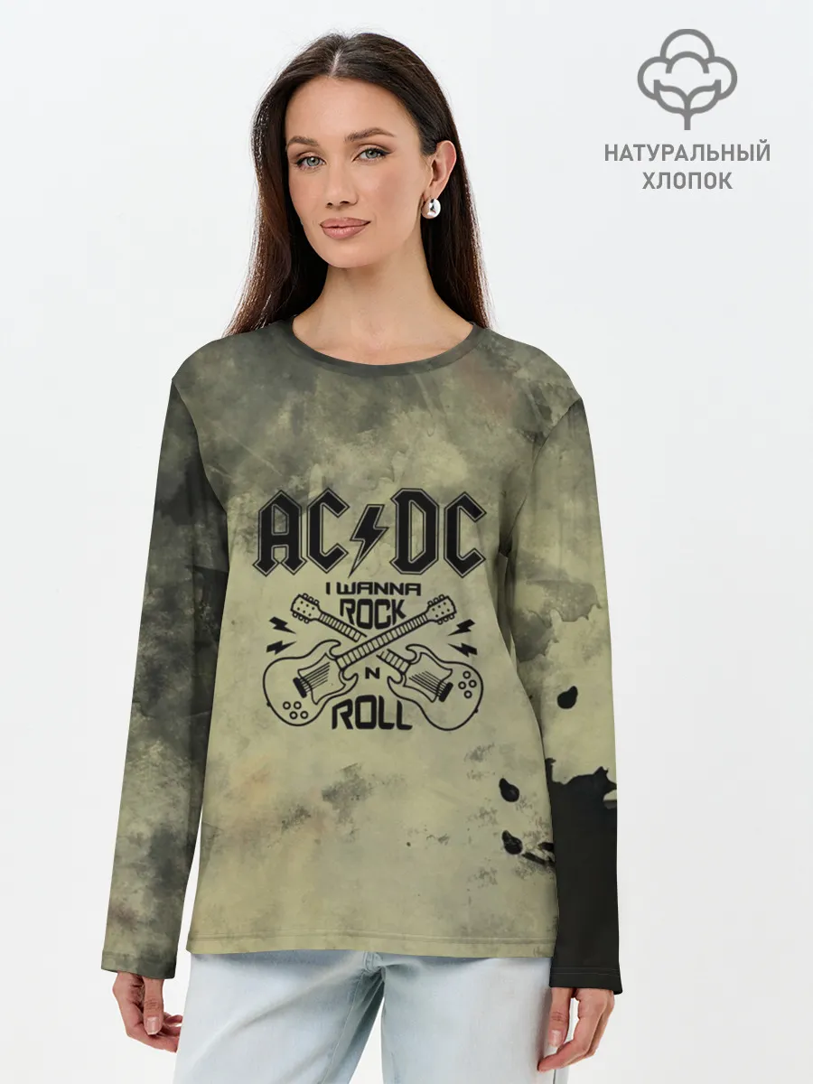 Лонгслив женский. Хлопок / AC DC