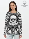 Лонгслив женский. Хлопок / Grunge Skull
