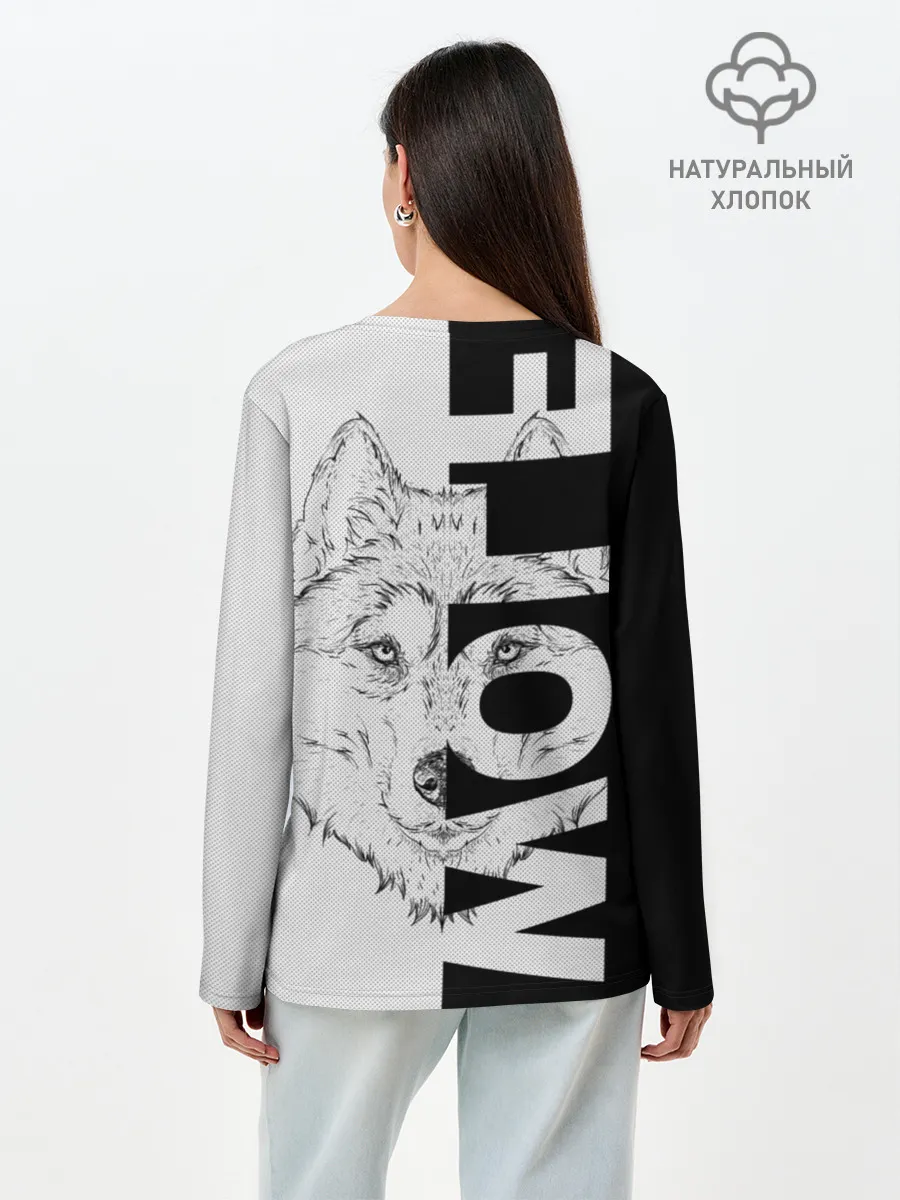 Лонгслив женский. Хлопок / Wolf