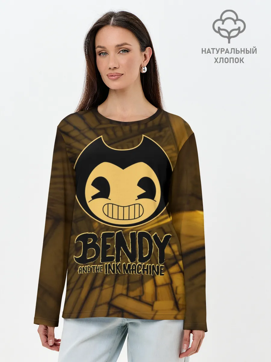 Лонгслив женский. Хлопок / Bendy and the ink machine