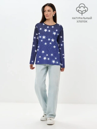 Лонгслив женский. Хлопок / Stars