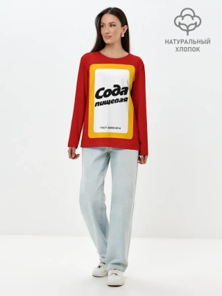 Лонгслив женский. Хлопок / Вечный дизайн СОДА