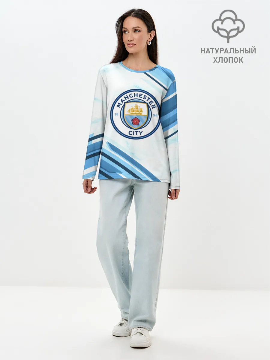 Лонгслив женский. Хлопок / Manchester city