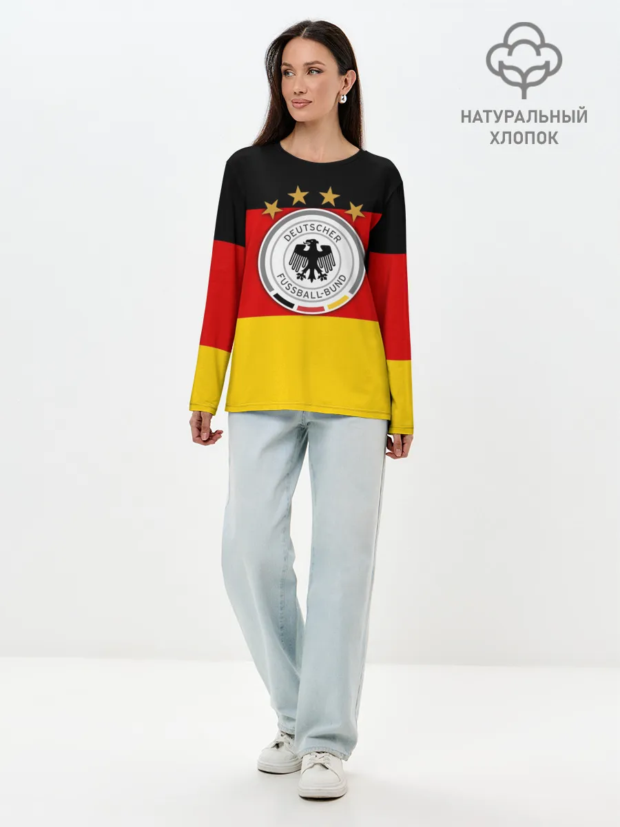 Лонгслив женский. Хлопок / Сборная Германии флаг