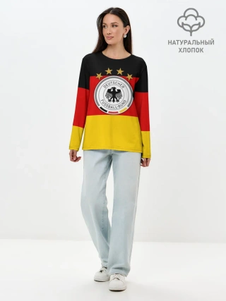 Лонгслив женский. Хлопок / Сборная Германии флаг