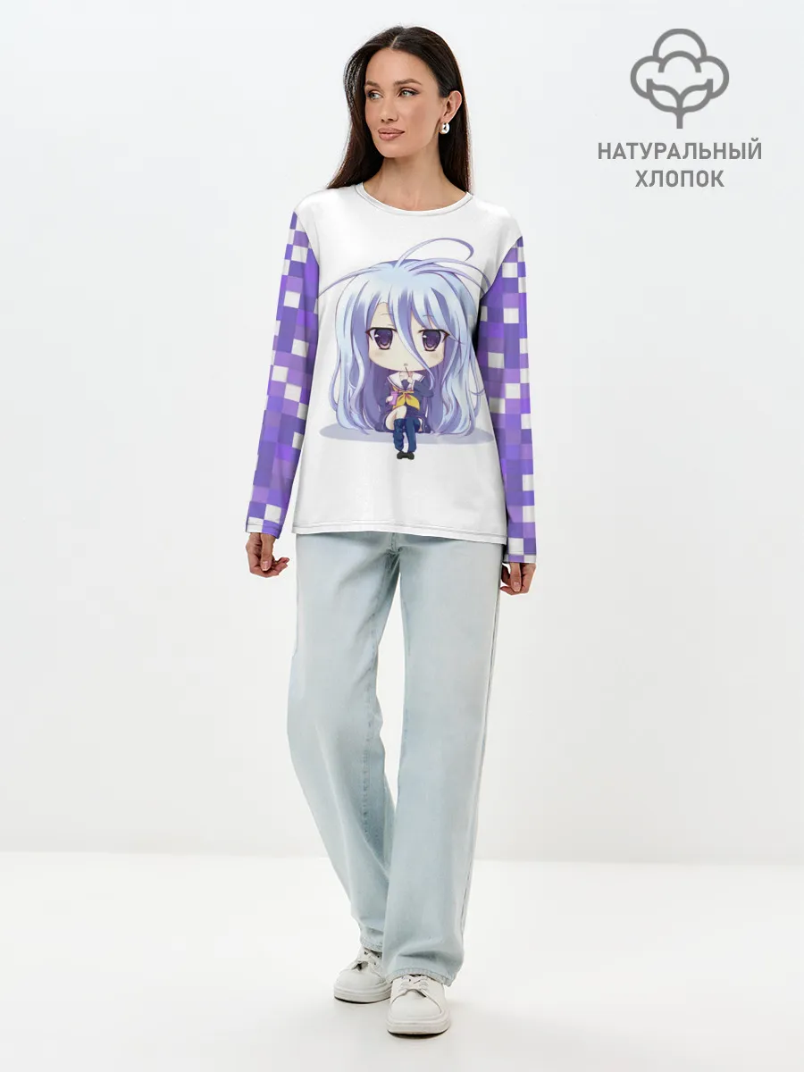 Лонгслив женский. Хлопок / Аниме пикселы