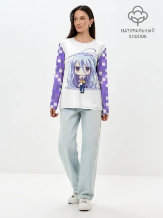 Лонгслив женский. Хлопок / Аниме пикселы
