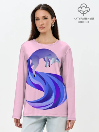 Лонгслив женский. Хлопок / Лиса