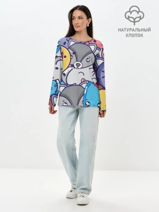 Лонгслив женский. Хлопок / Текстура