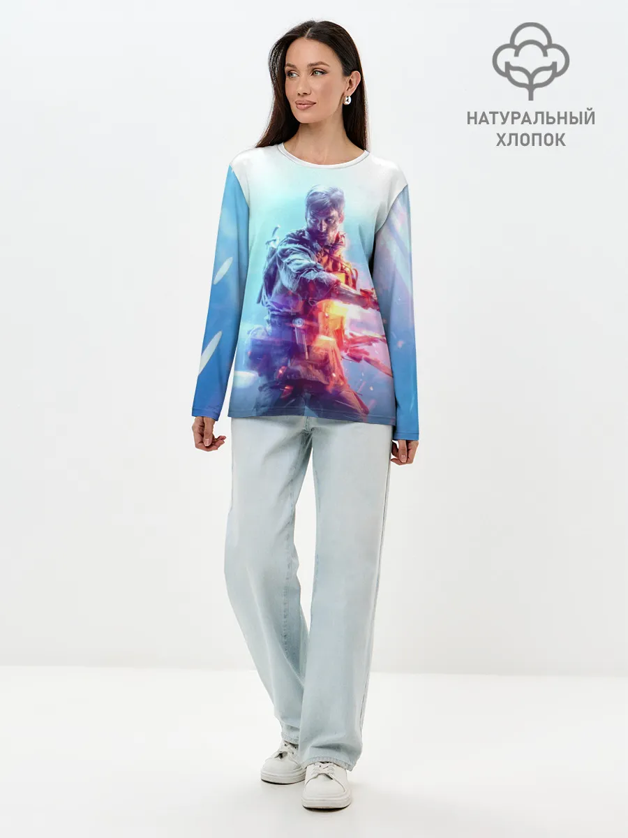 Лонгслив женский. Хлопок / Battlefield 5 Man