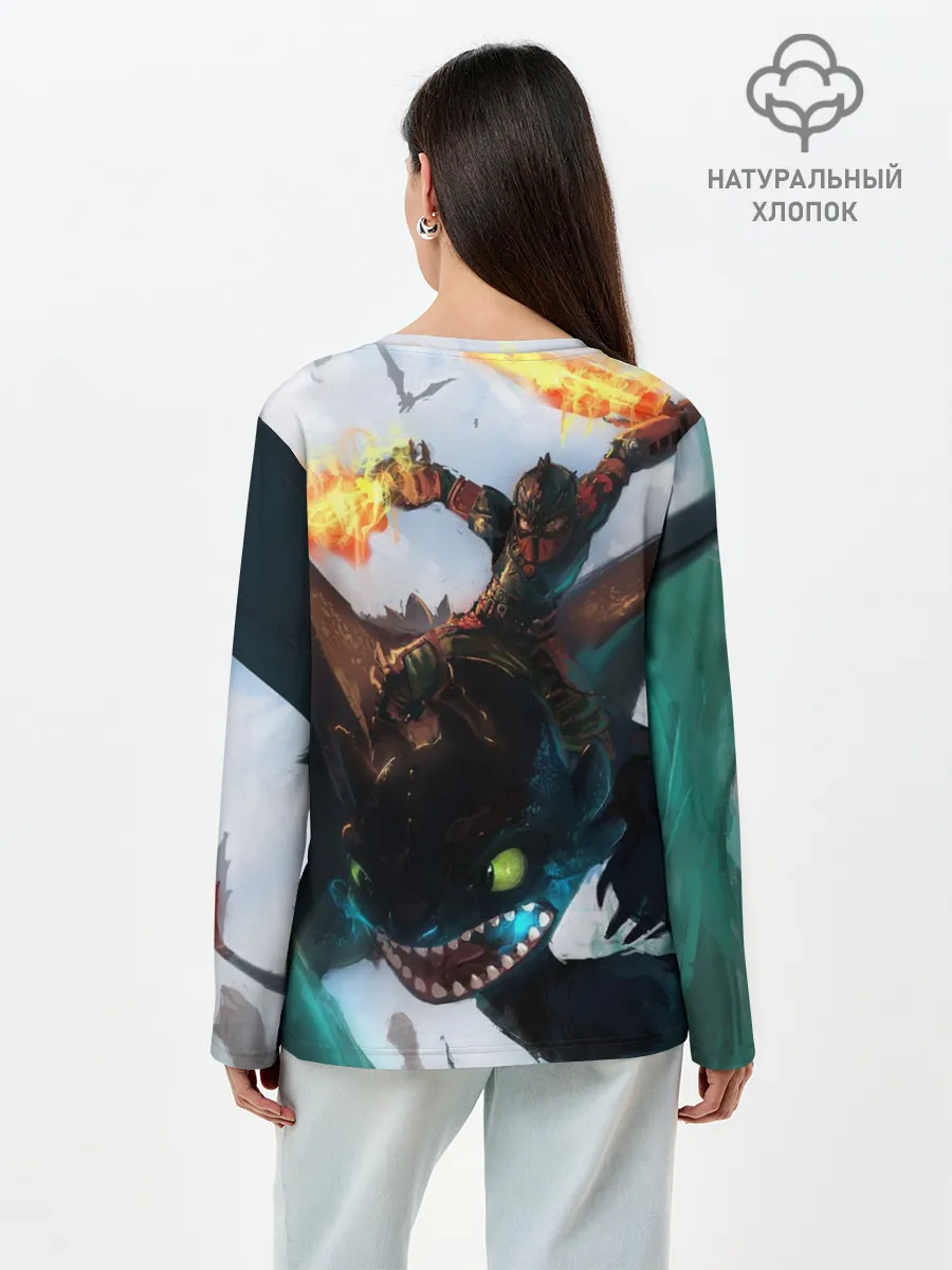 Лонгслив женский. Хлопок / как приручить дракона