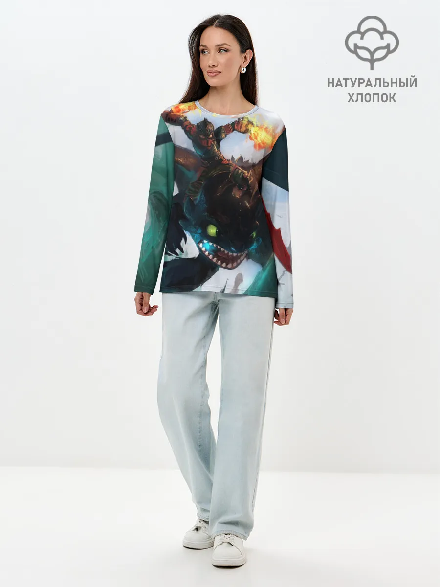 Лонгслив женский. Хлопок / как приручить дракона