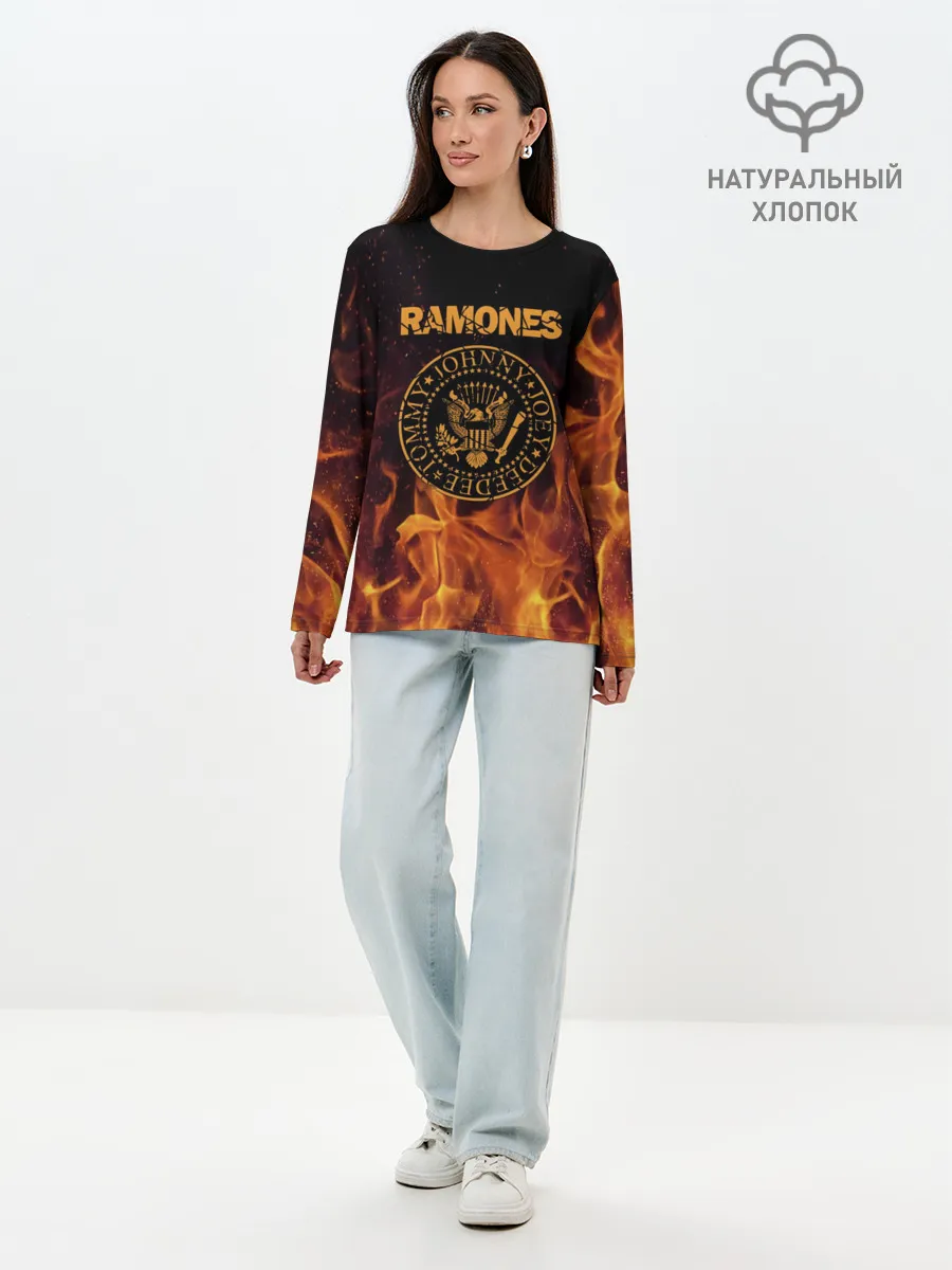 Лонгслив женский. Хлопок / Ramones