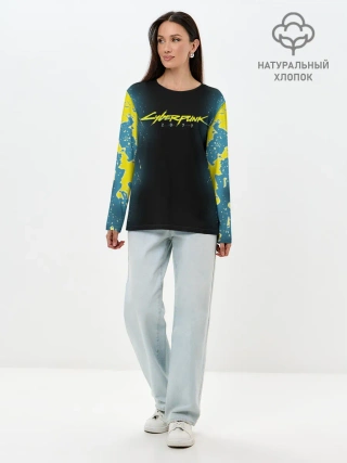 Лонгслив женский. Хлопок / CYBERPUNK 2077 | КИБЕРПАНК 2077