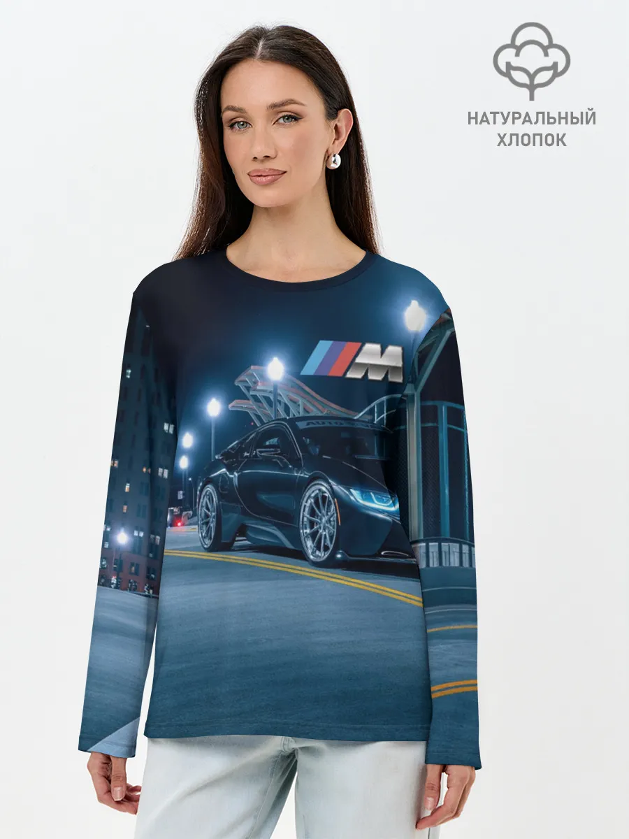 Лонгслив женский. Хлопок / BMW.