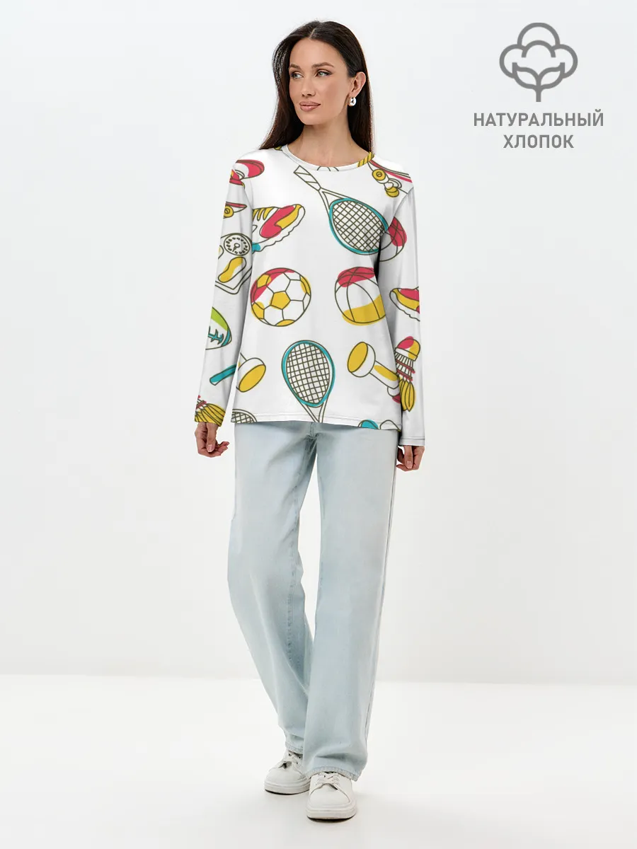 Лонгслив женский. Хлопок / Спорт