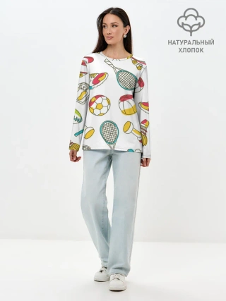 Лонгслив женский. Хлопок / Спорт