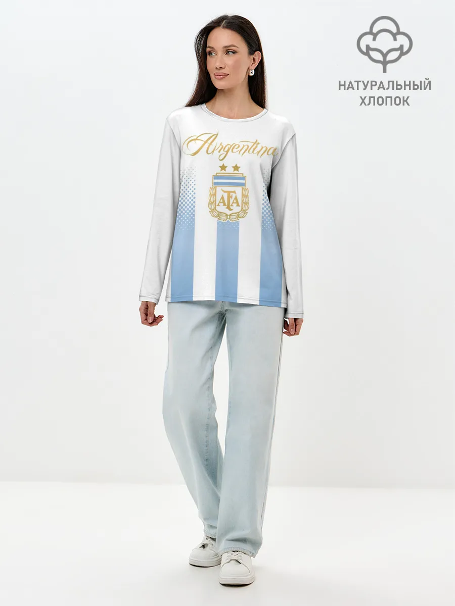 Лонгслив женский. Хлопок / Сборная Аргентины
