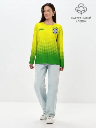 Лонгслив женский. Хлопок / Сборная Бразилии