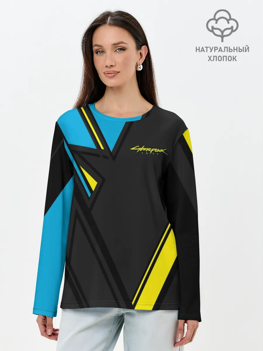 Лонгслив женский. Хлопок / CYBERPUNK 2077 | КИБЕРПАНК 2077