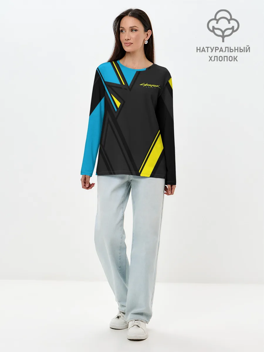 Лонгслив женский. Хлопок / CYBERPUNK 2077 | КИБЕРПАНК 2077