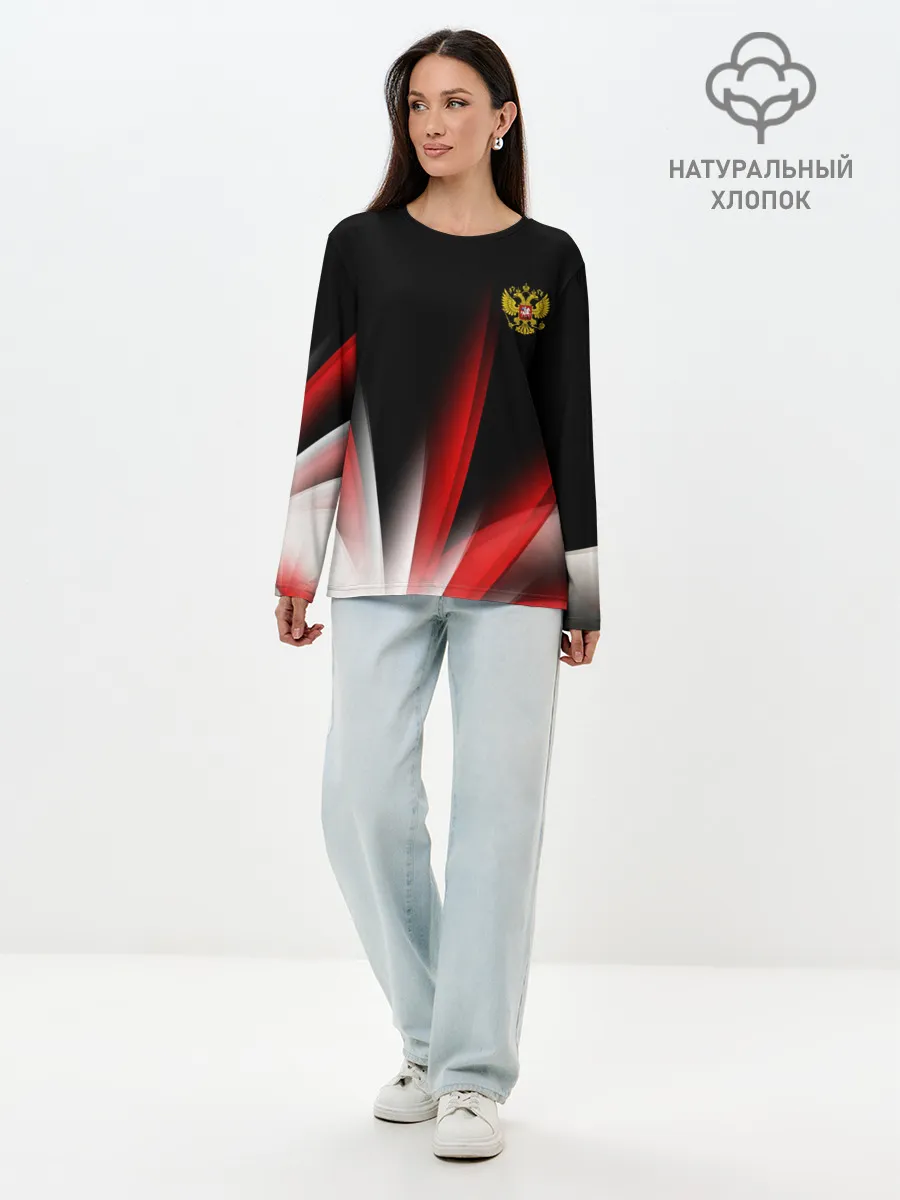 Лонгслив женский. Хлопок / Russia sport collection