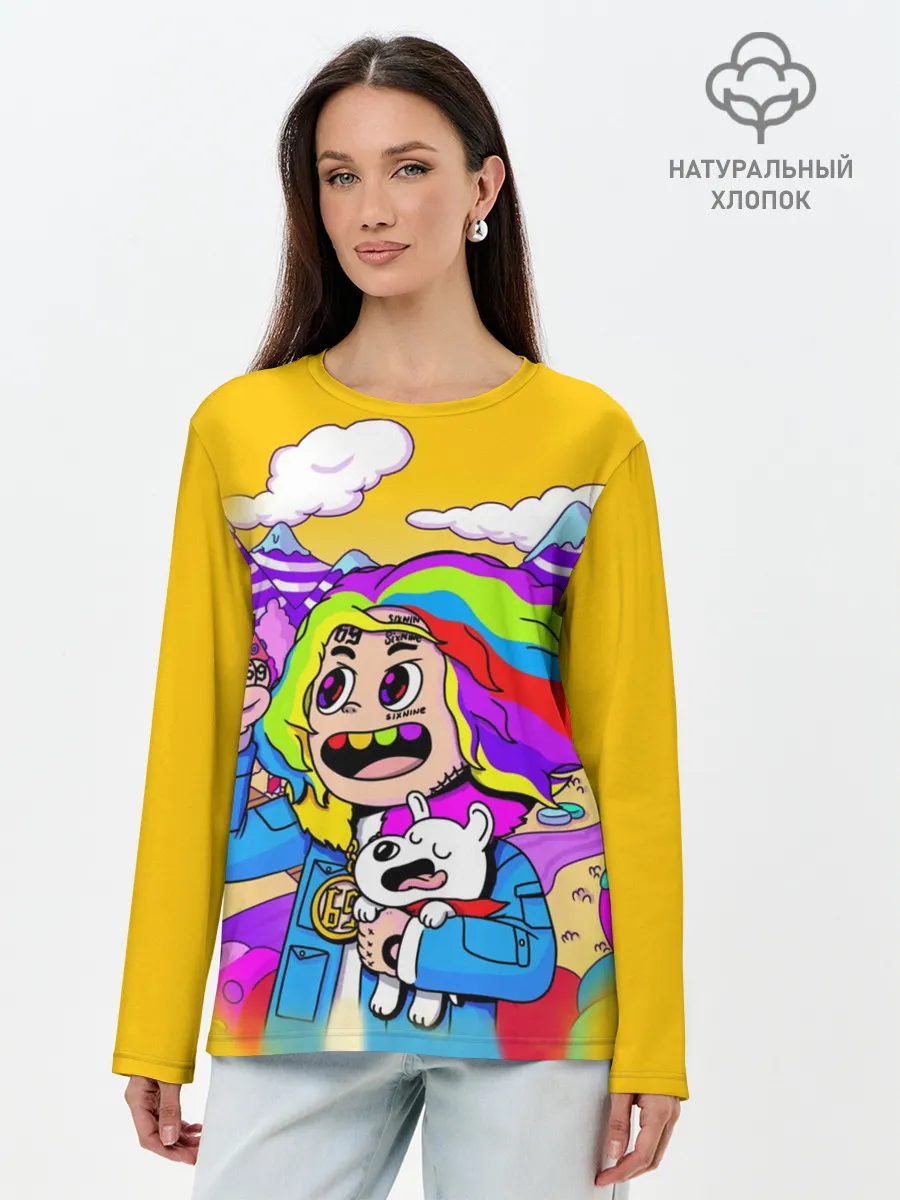 Лонгслив женский. Хлопок / 69 rainbow