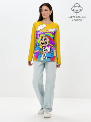 Лонгслив женский. Хлопок / 69 rainbow