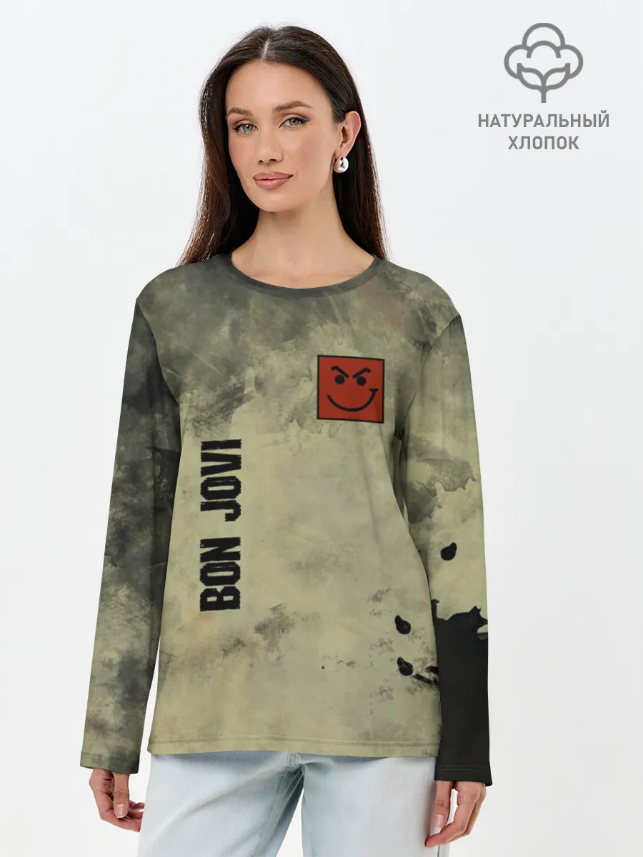 Лонгслив женский. Хлопок / Bon Jovi