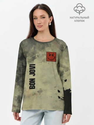 Лонгслив женский. Хлопок / Bon Jovi