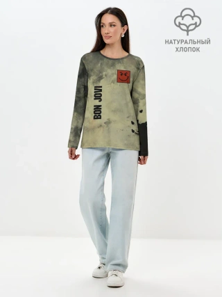 Лонгслив женский. Хлопок / Bon Jovi