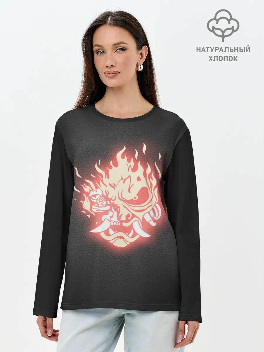 Лонгслив женский. Хлопок / CYBERPUNK 2077 SAMURAI