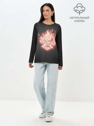 Лонгслив женский. Хлопок / CYBERPUNK 2077 SAMURAI