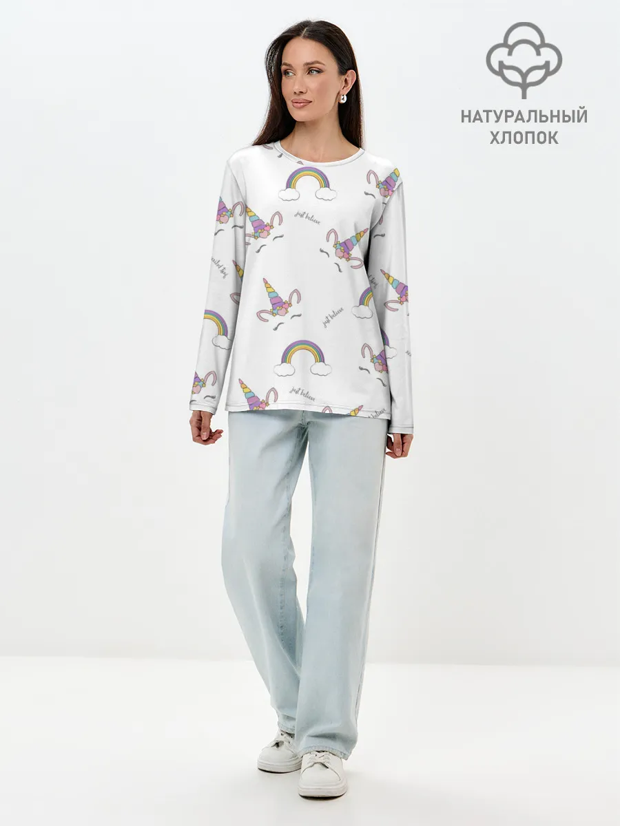 Лонгслив женский. Хлопок / Just belive