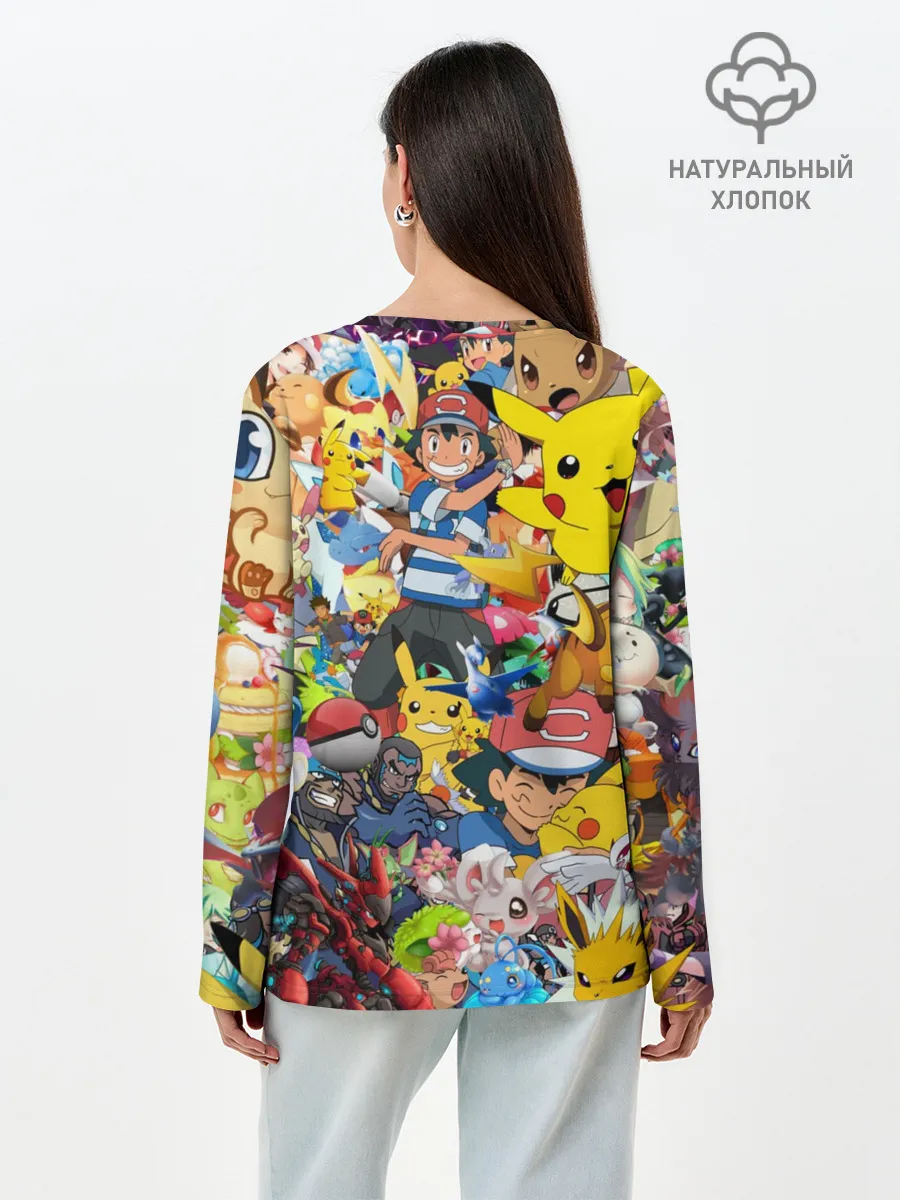 Лонгслив женский. Хлопок / Pokemon