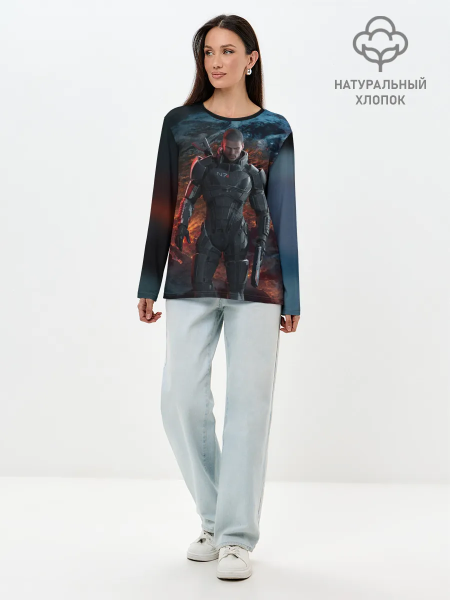 Лонгслив женский. Хлопок / Mass Effect 3