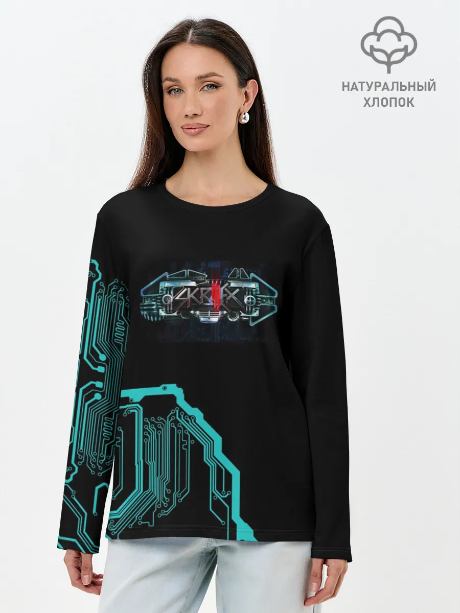 Лонгслив женский. Хлопок / Skrillex